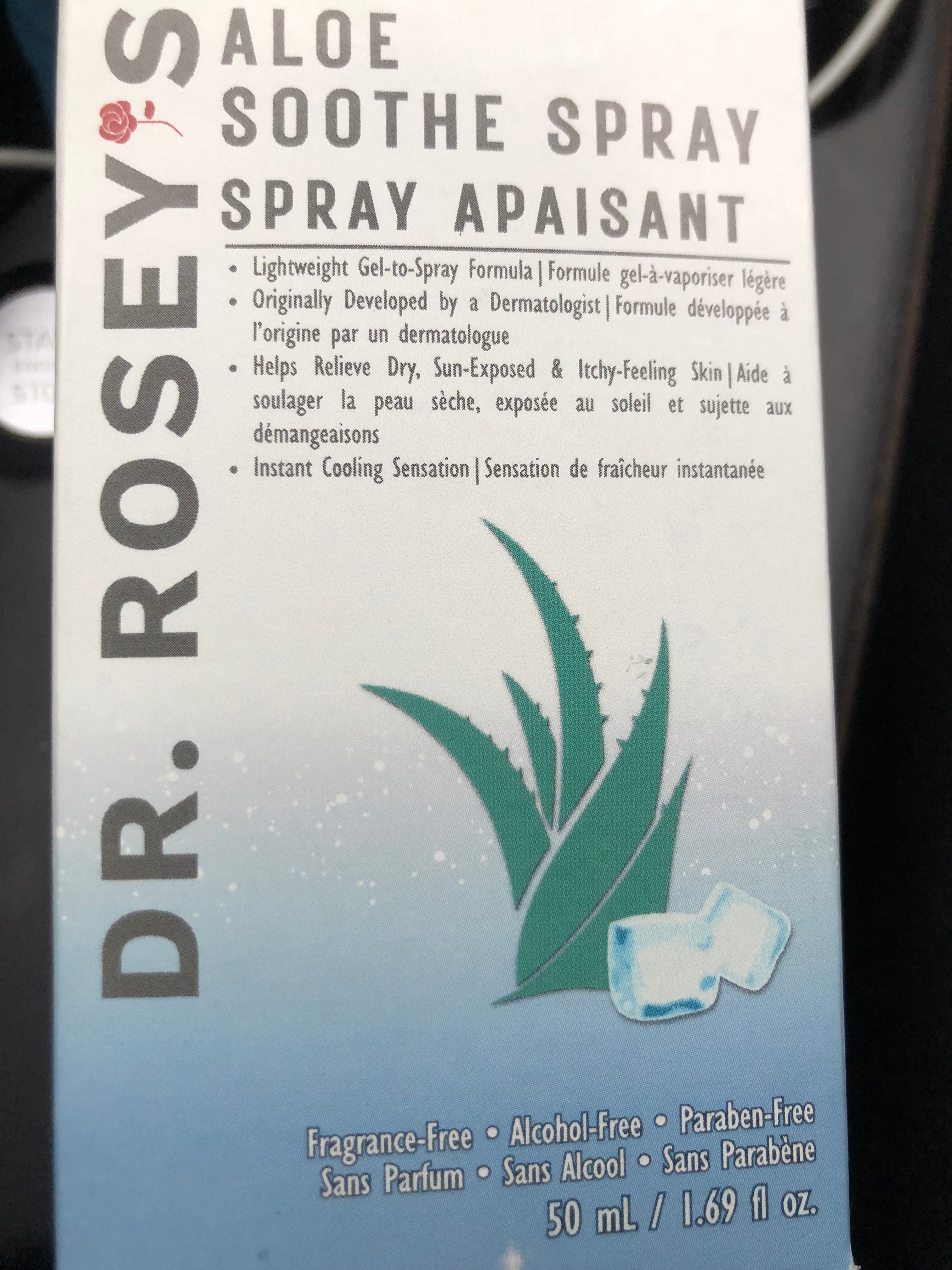 Dr. Rosey Aloe Sooth Spray packaging