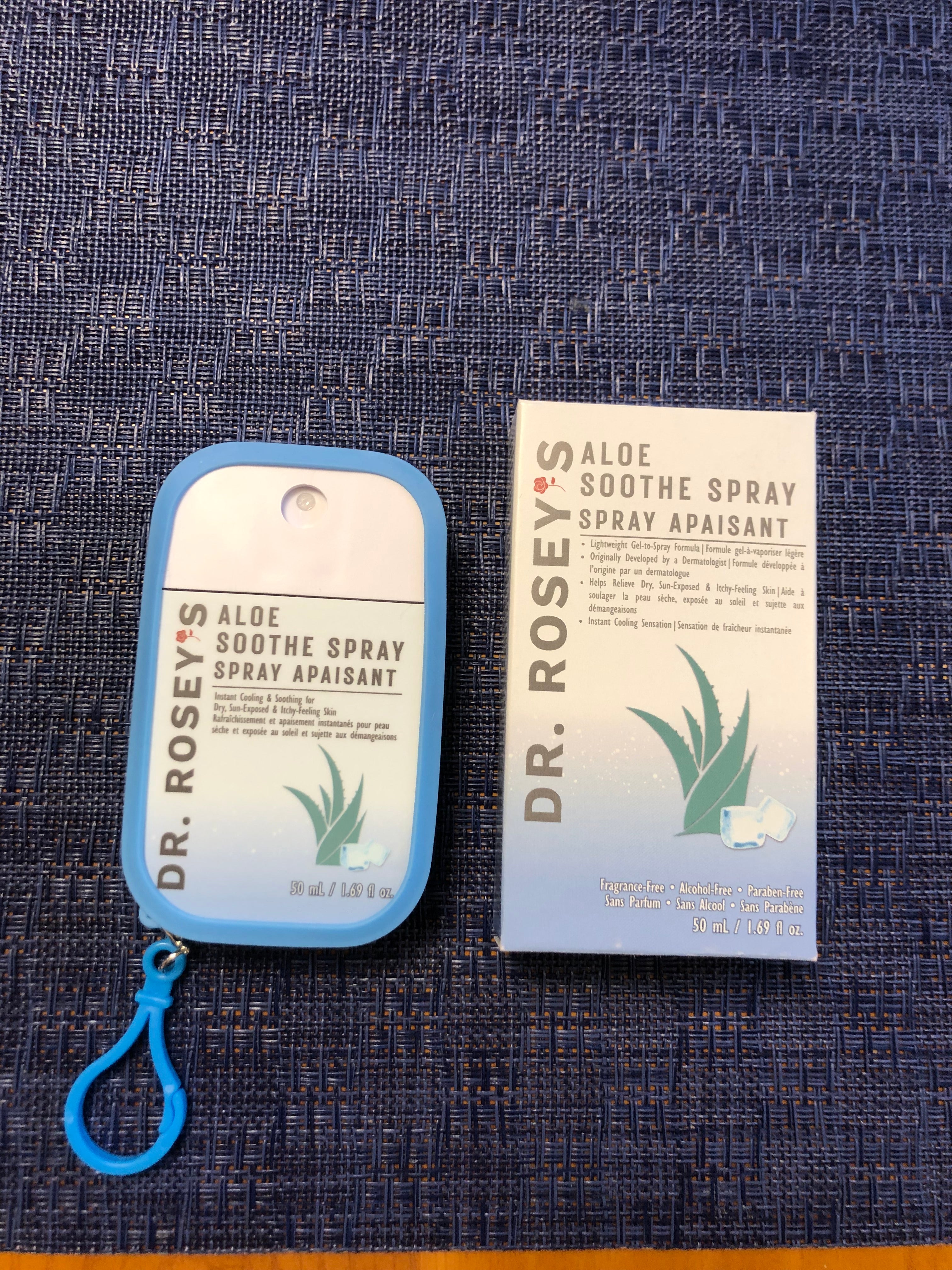 Dr. Rosey's Aloe Sooth Spray 50mL, lightweight gel-to-spray-formula