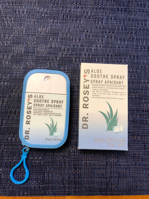 Dr. Rosey's Aloe Sooth Spray 50mL, lightweight gel-to-spray-formula